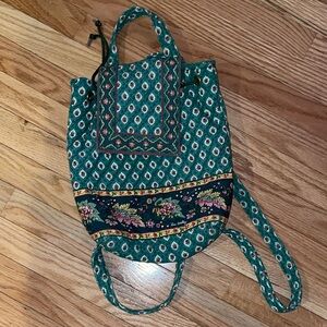 Vintage Vera bradley Floral Green Leaf vintage mini mimi Backpack Bag